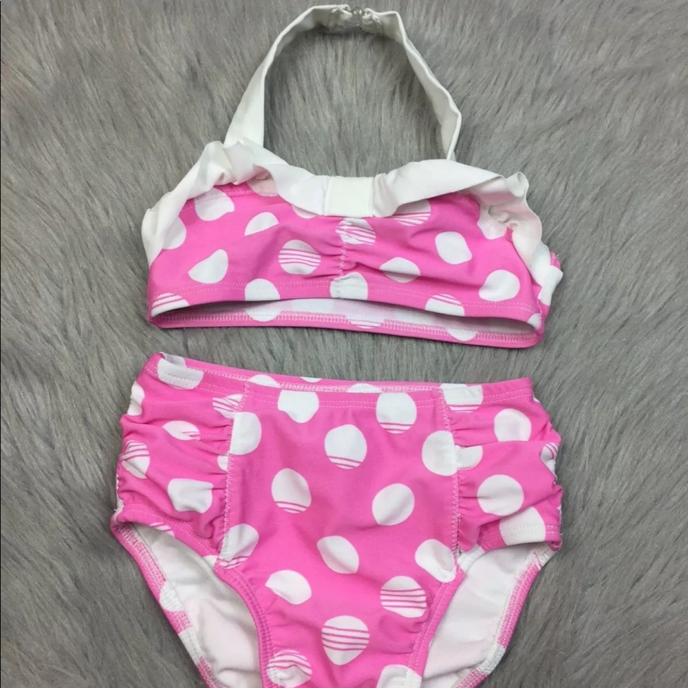 Circo 2T Pink White Polka Dot Pinup Retro Bikini
